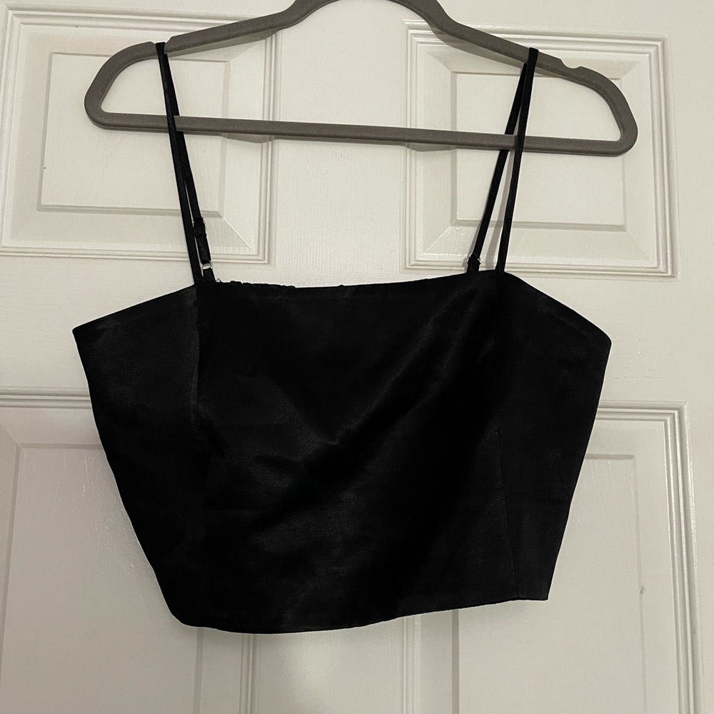 Zara black silk tank